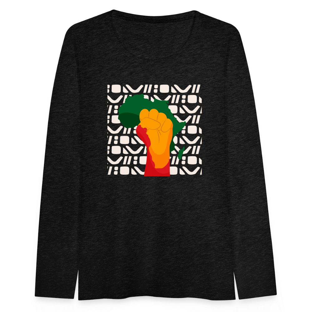 Rise up Africa - Women's Premium Long Sleeve T-Shirt - charcoal grey