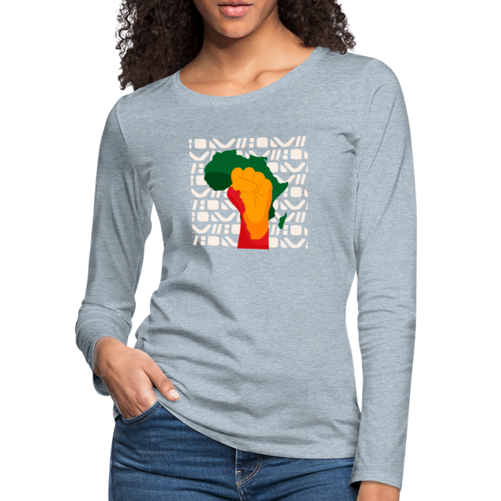 Rise up Africa - Women's Premium Long Sleeve T-Shirt - heather ice blue