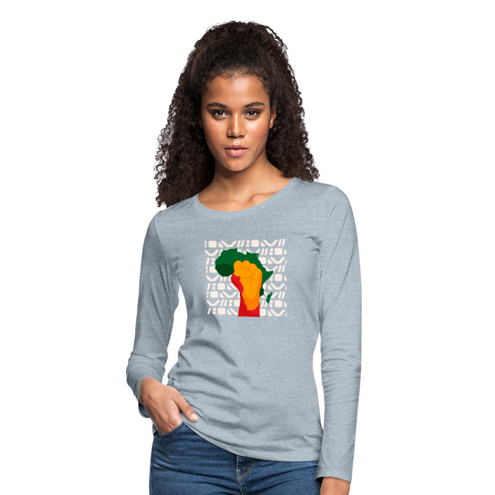 Rise up Africa - Women's Premium Long Sleeve T-Shirt - heather ice blue