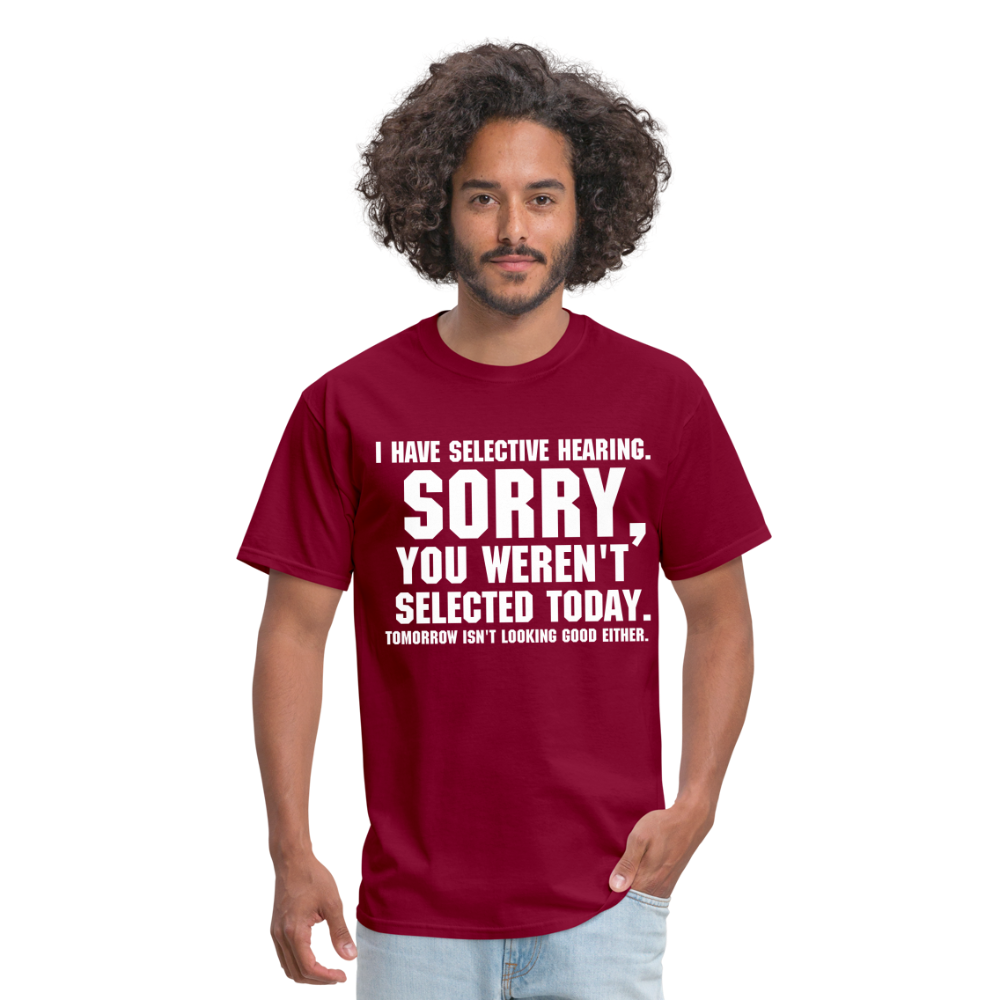 Selective Hearing T-Shirt - burgundy