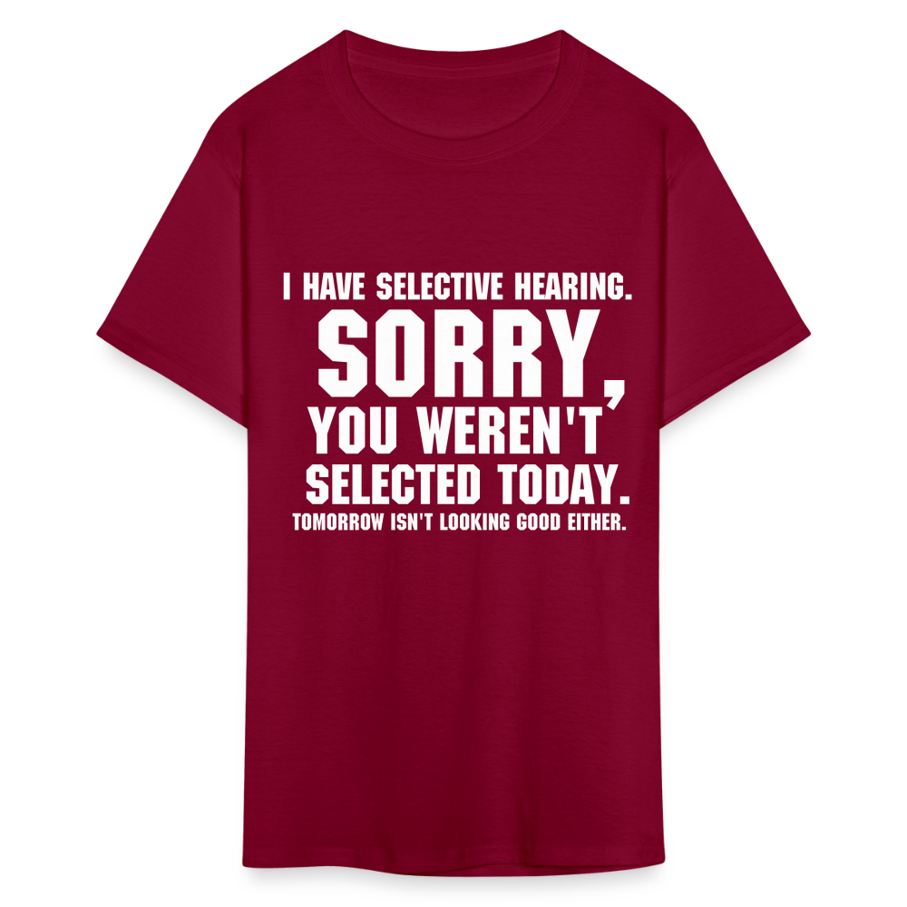 Selective Hearing T-Shirt - burgundy