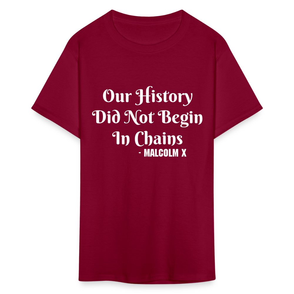 Our History - Malcolm X - T-Shirt - burgundy