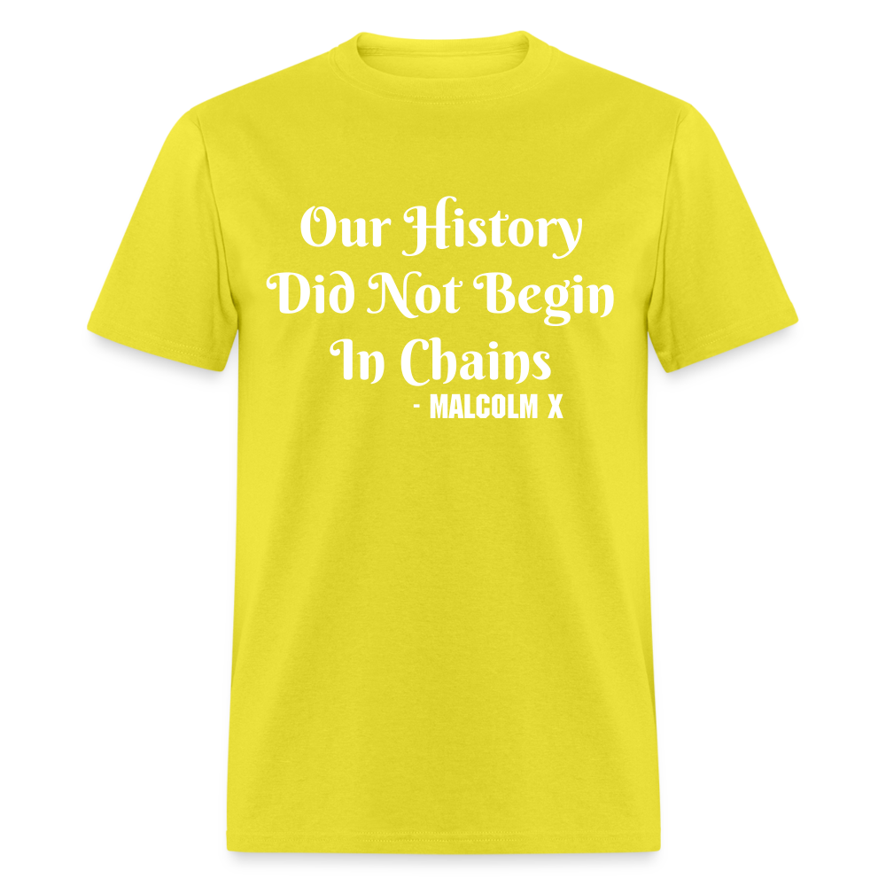 Our History - Malcolm X - T-Shirt - yellow