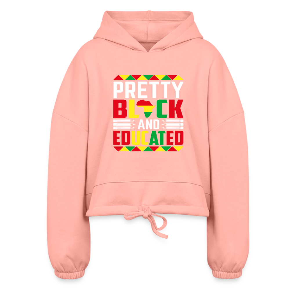 Pretty Black and Educated Women’s Cropped Hoodie - light pink