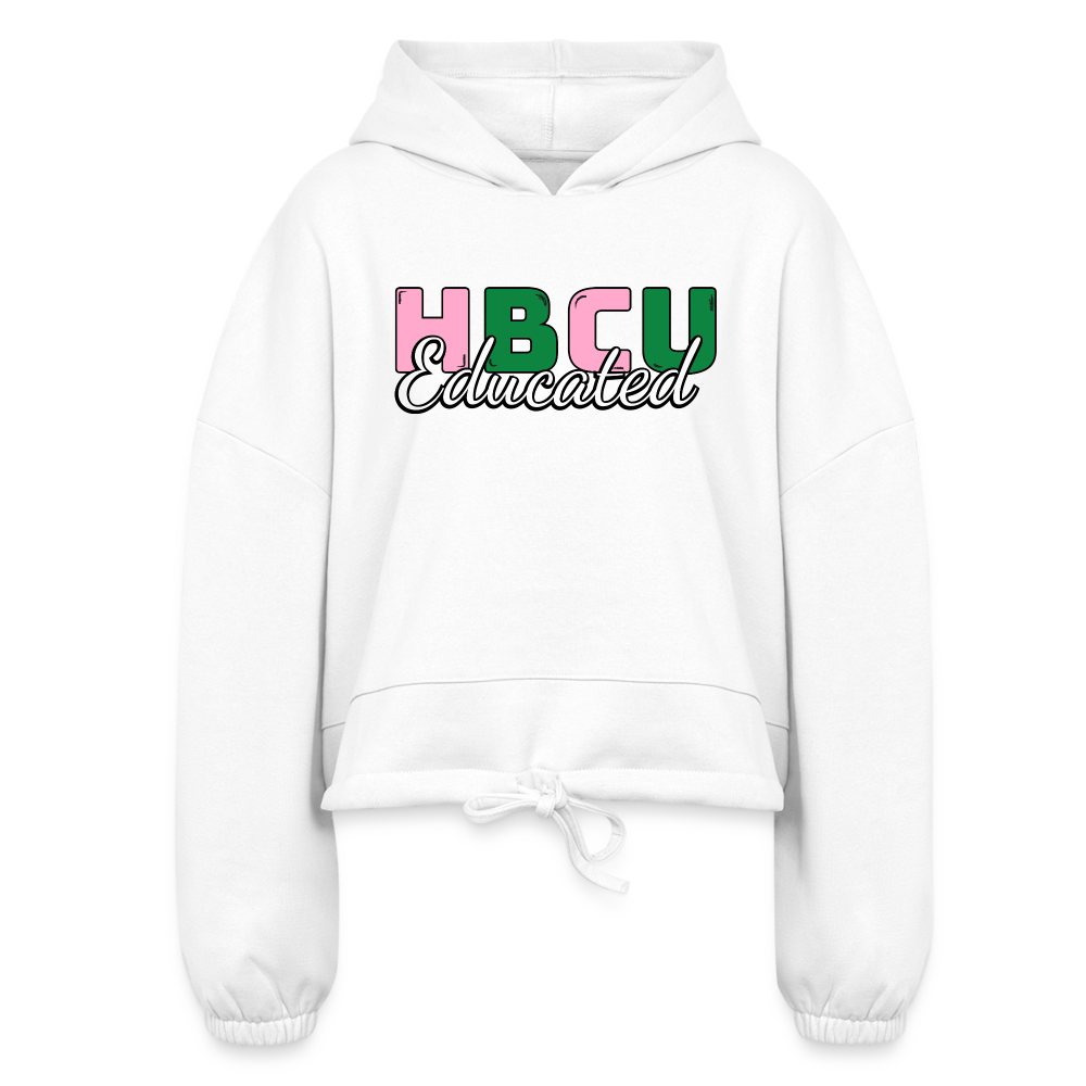 HBCU AKA Women’s Cropped Hoodie - white