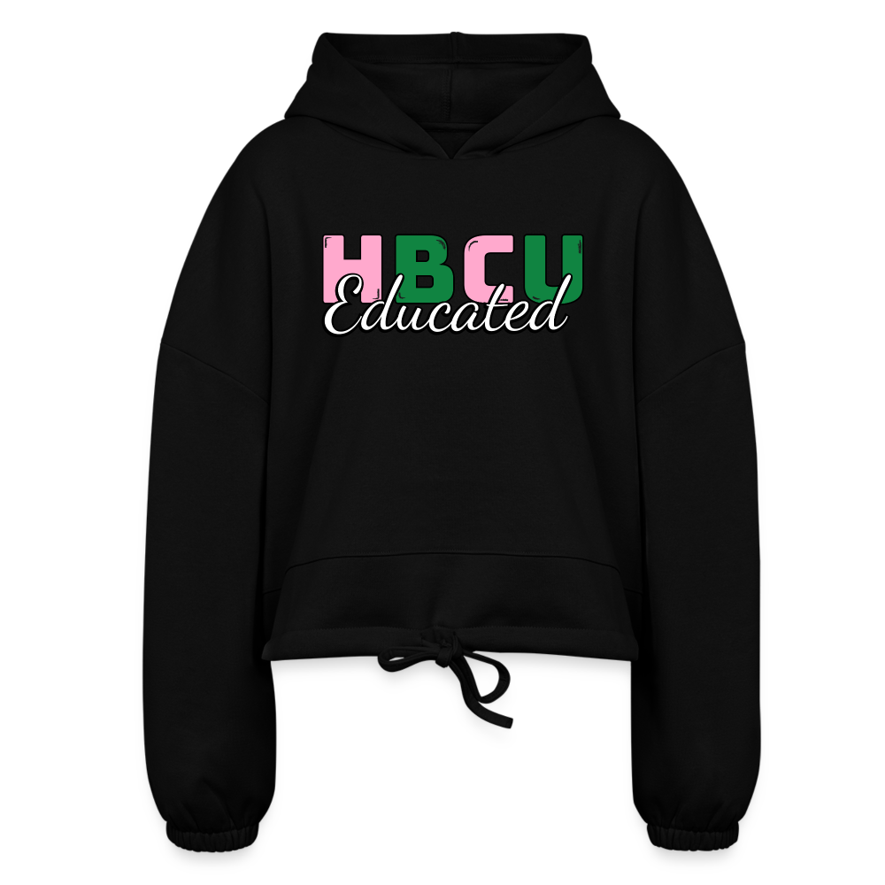 HBCU AKA Women’s Cropped Hoodie - black