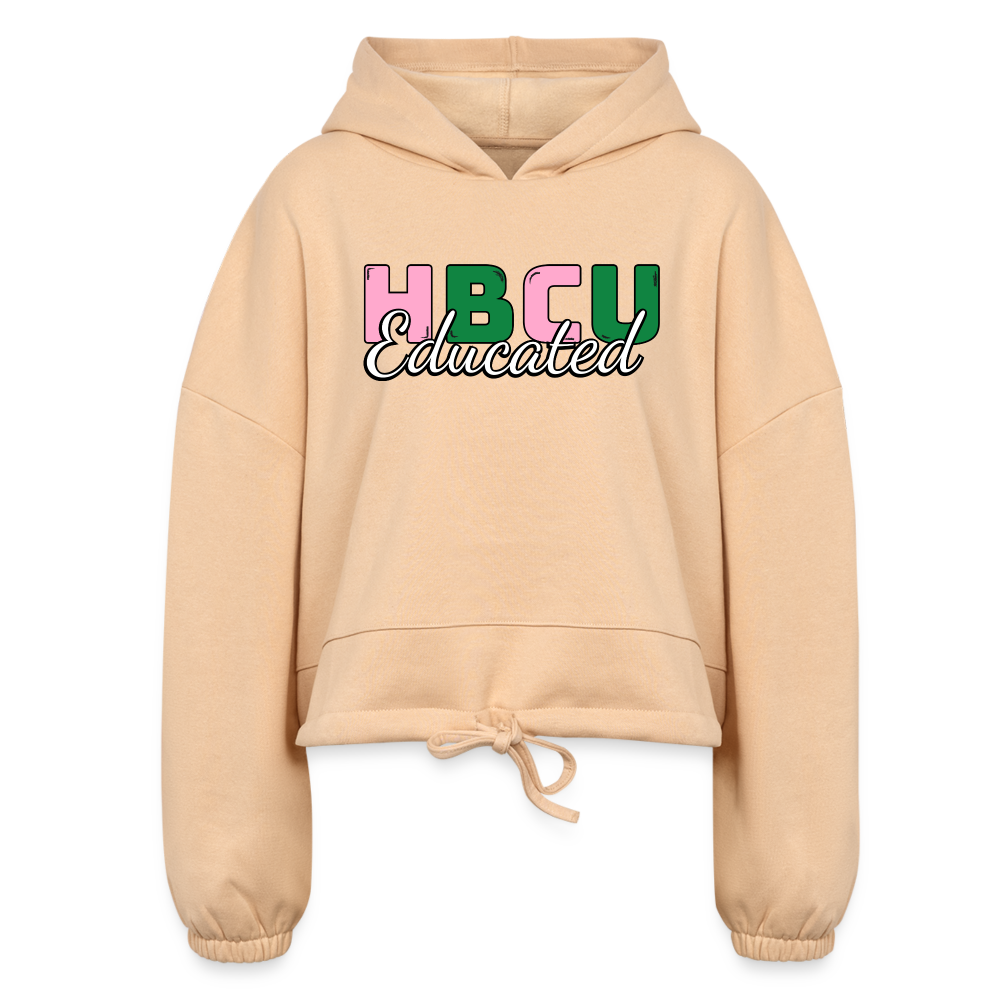 HBCU AKA Women’s Cropped Hoodie - nude