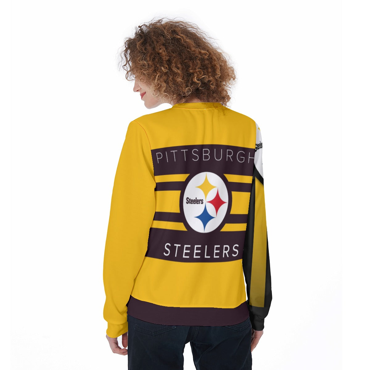 Pittsburgh Steelers All-Over Print Women's Heavy Fleece Sweatshirt