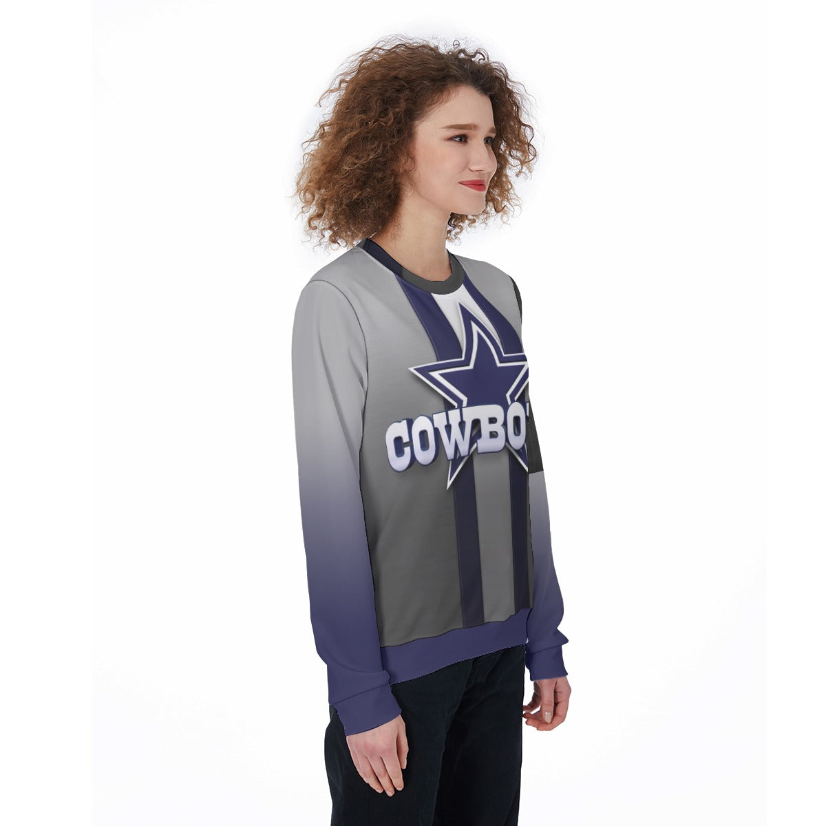 Dallas Cowboys All-Over Print Women's Heavy Fleece Sweatshirt
