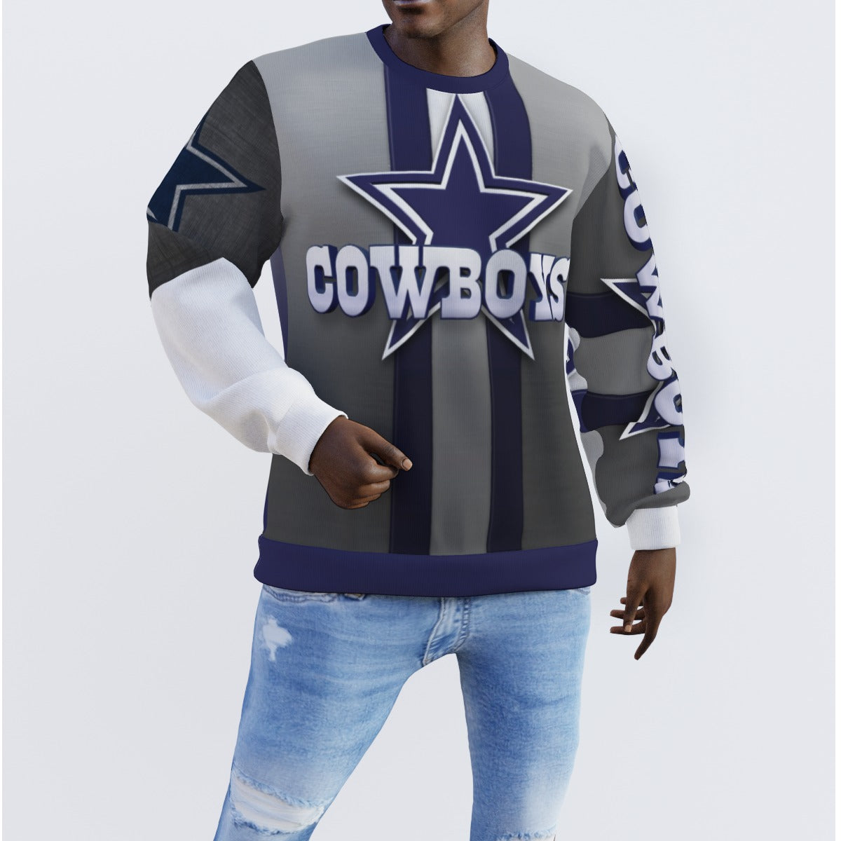 Dallas Cowboys Game Day All-Over Men's Sweater – Black-ASF Clothing