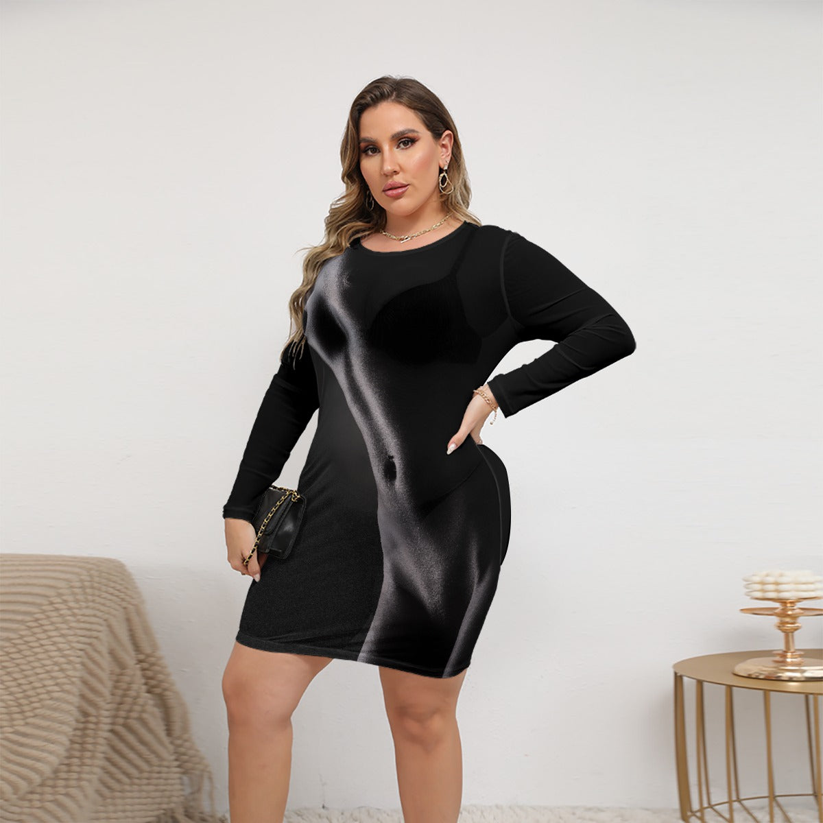 Barely There - All-Over Print Women's Mesh Dress