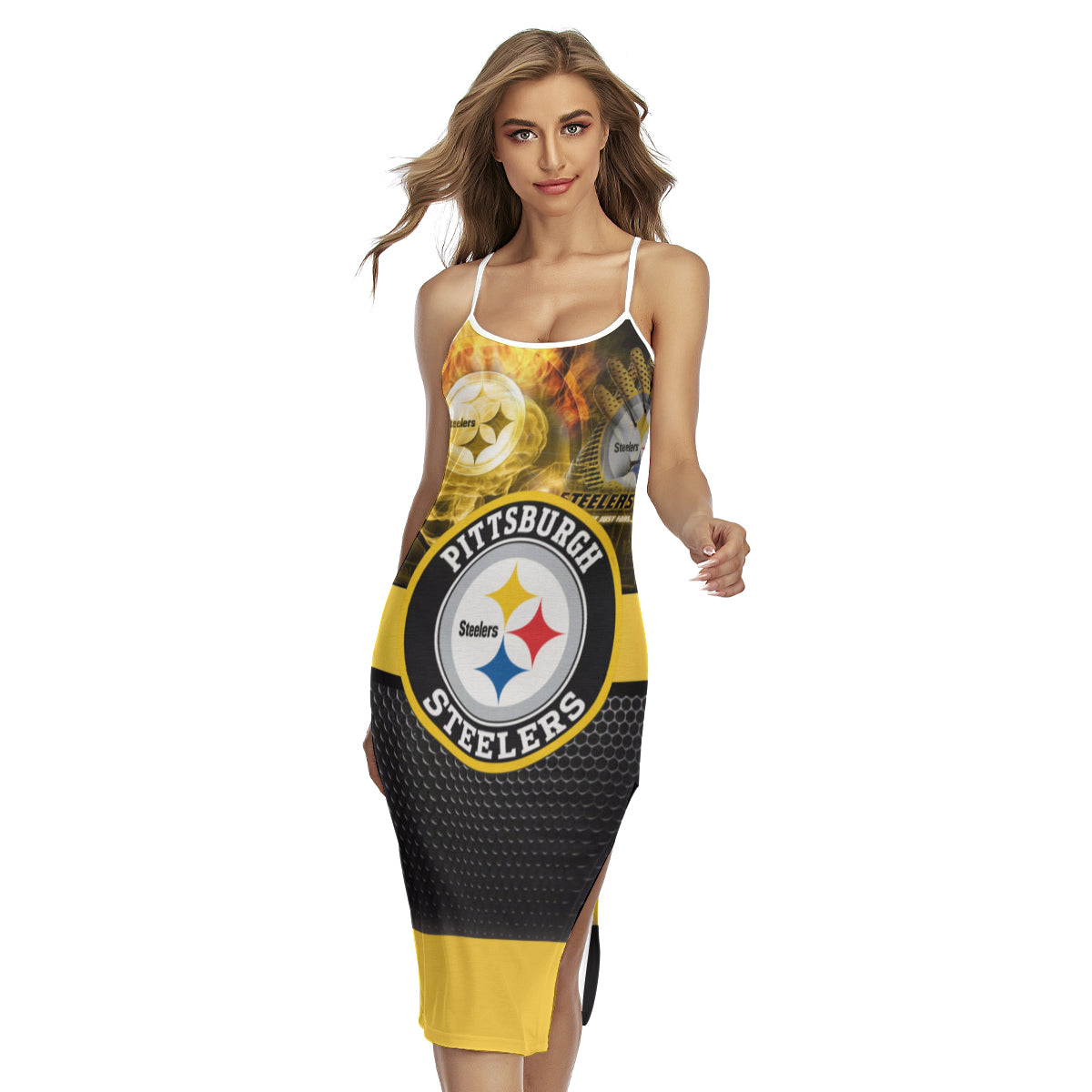 Pittsburgh Steelers - Women's Back Cross Cami Dress