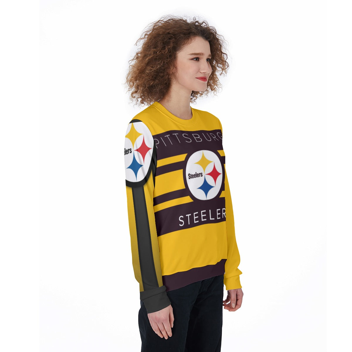 Pittsburgh Steelers All-Over Print Women's Heavy Fleece Sweatshirt