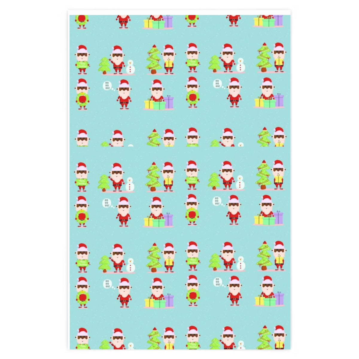 Black Santa Wrapping Paper