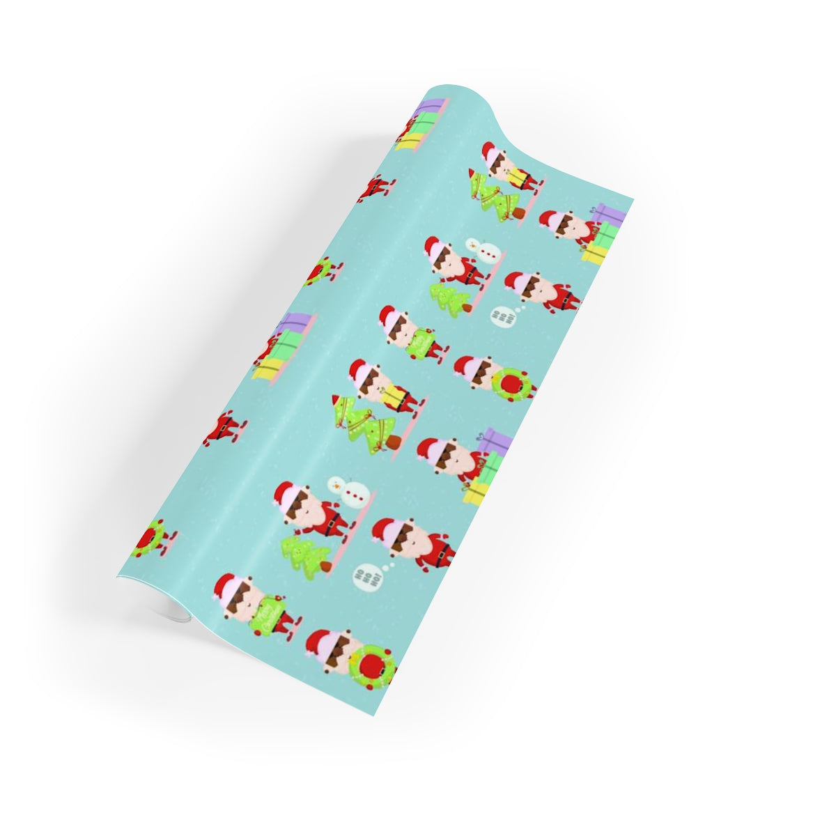 Black Santa Gift Wrapping Paper Rolls, 1pc