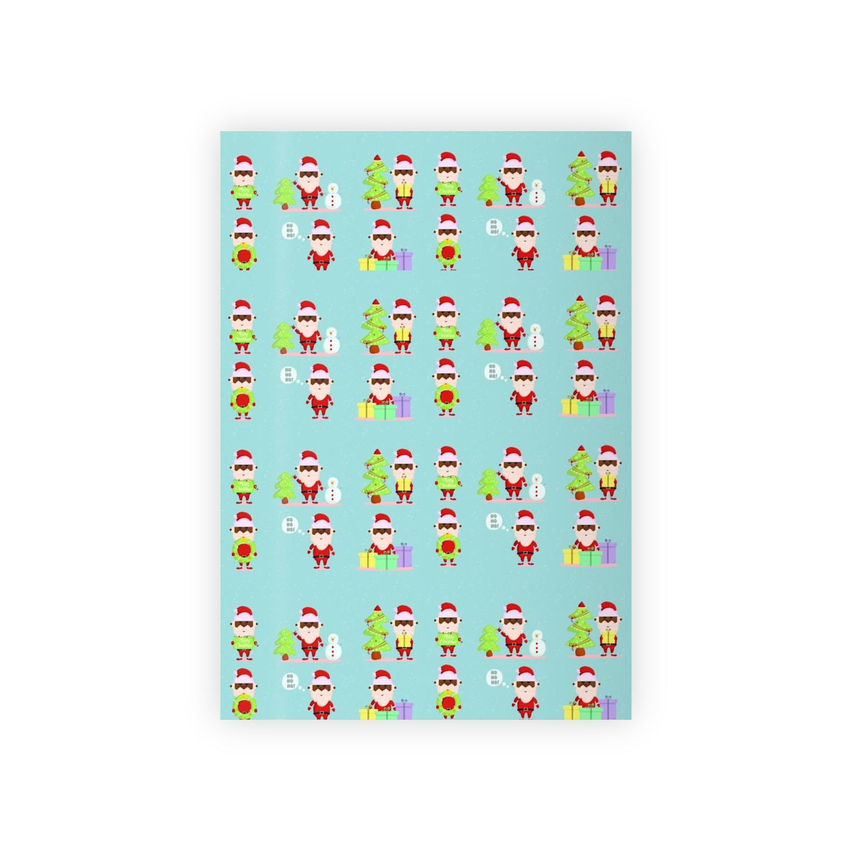 Black Santa Gift Wrapping Paper Rolls, 1pc