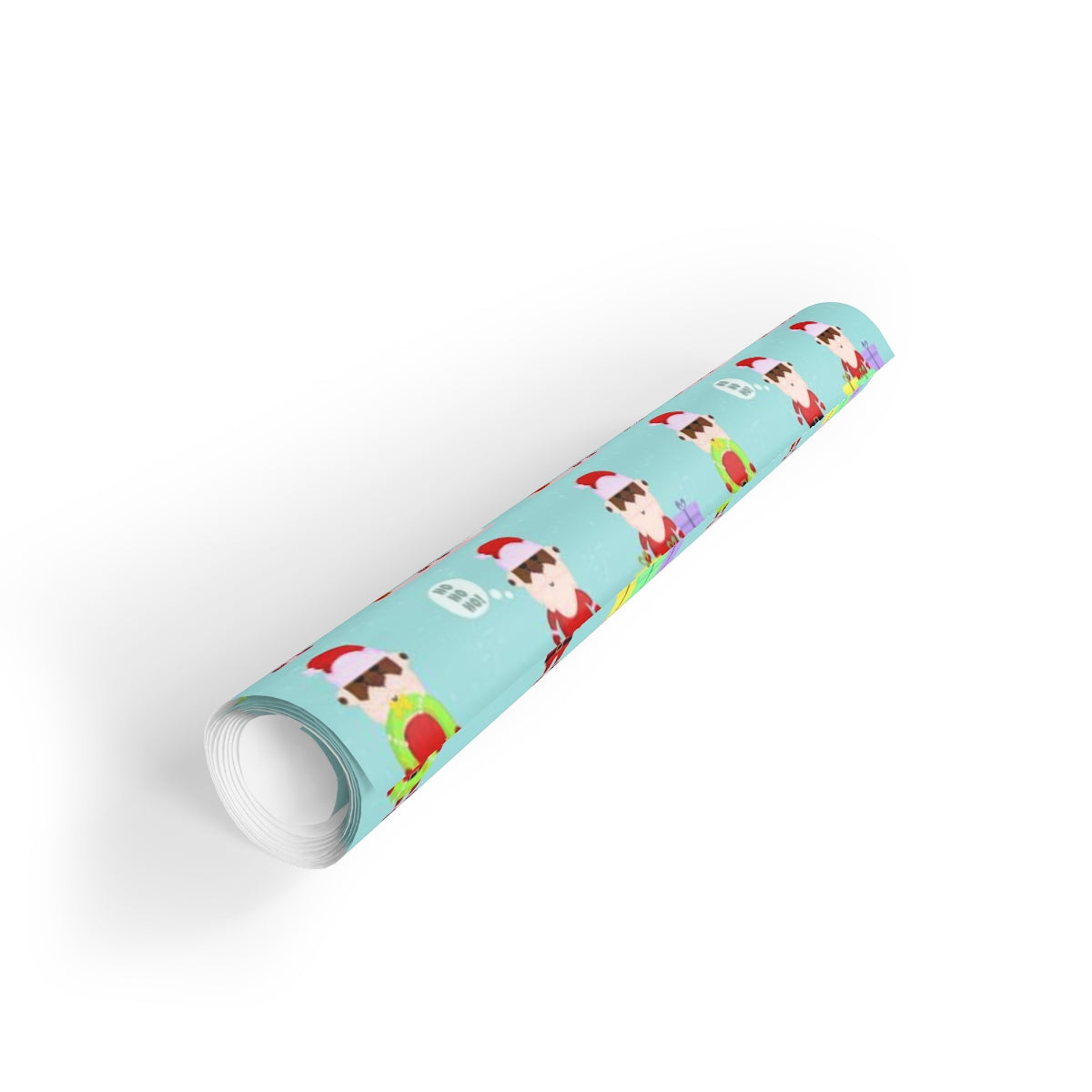 Black Santa Gift Wrapping Paper Rolls, 1pc