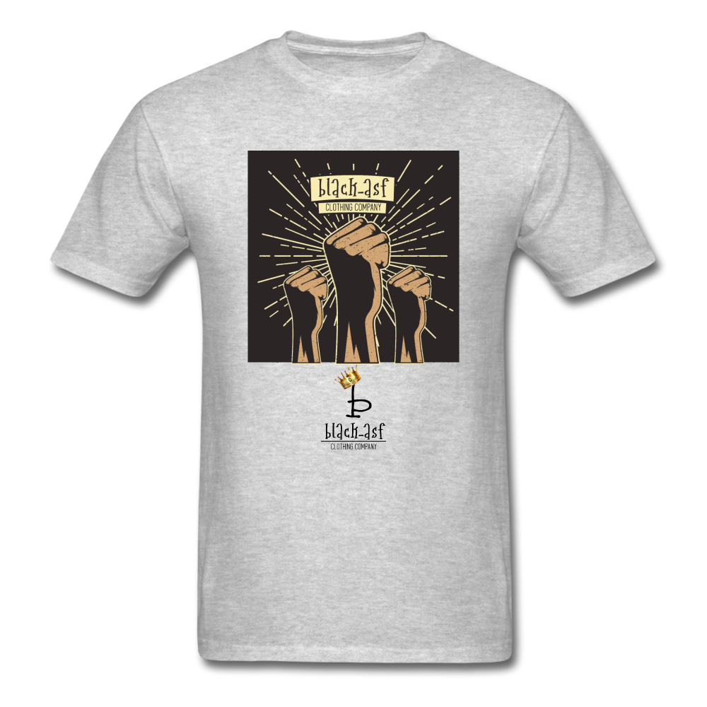 Black-ASF Fist Rising Tee - heather gray