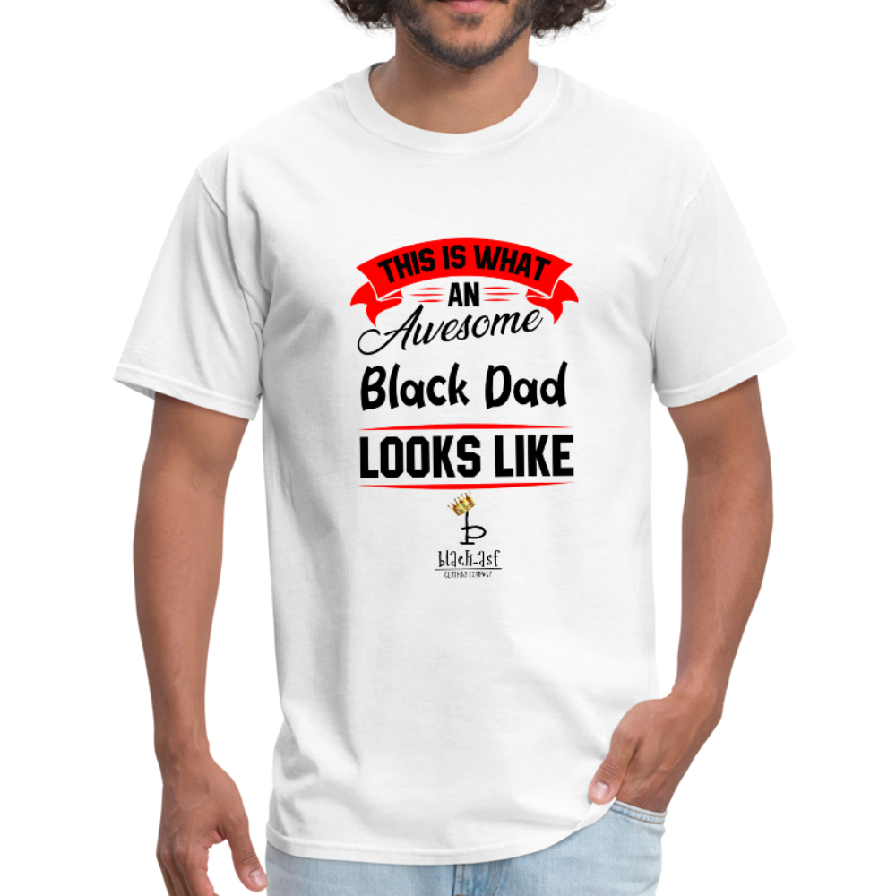 Awesome Black Dad Tee - white