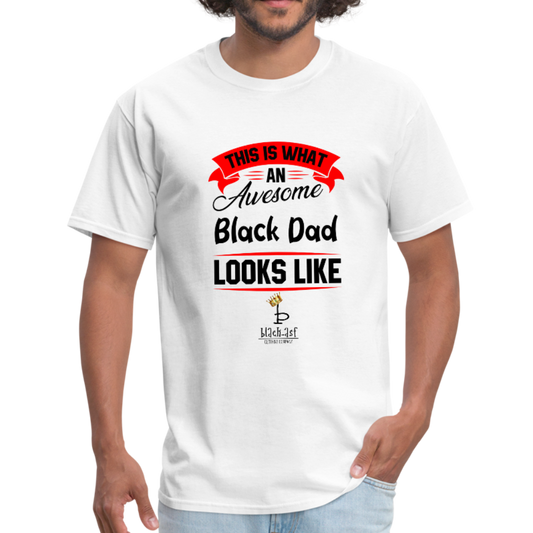 Awesome Black Dad Tee - white
