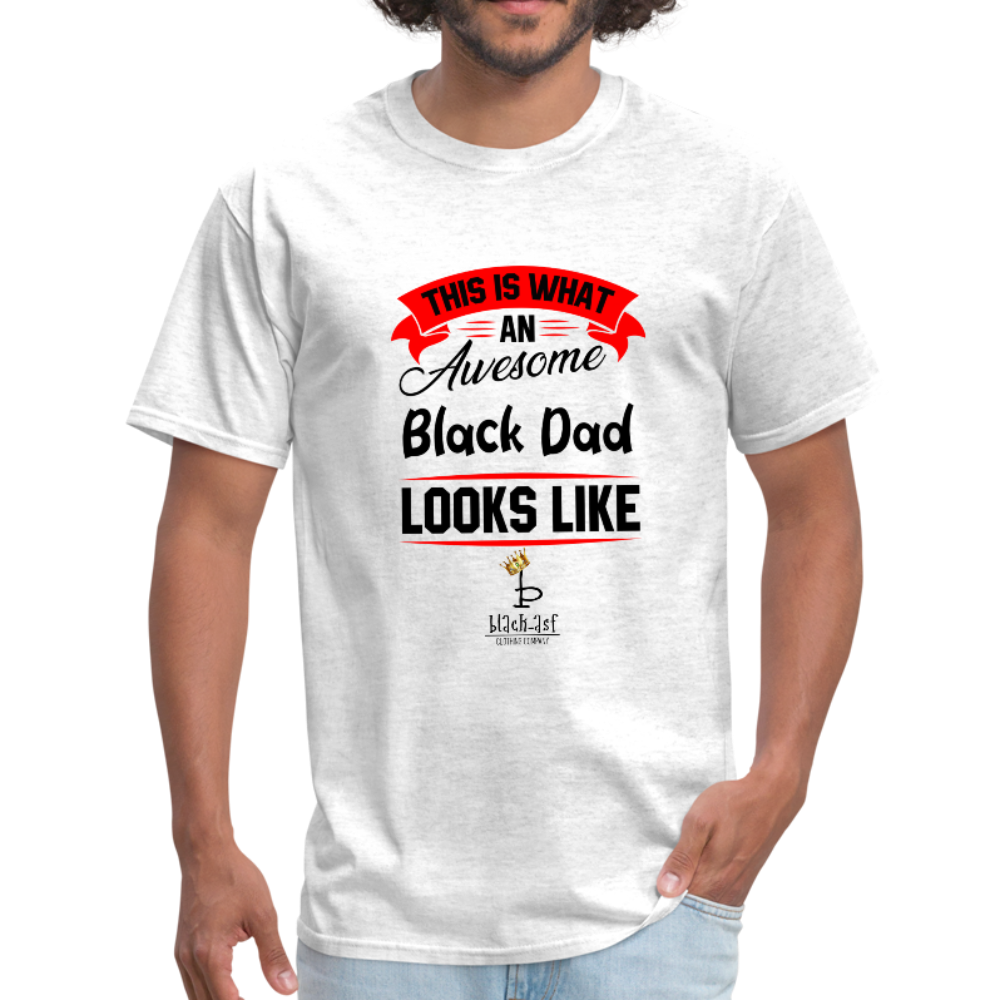 Awesome Black Dad Tee - light heather gray