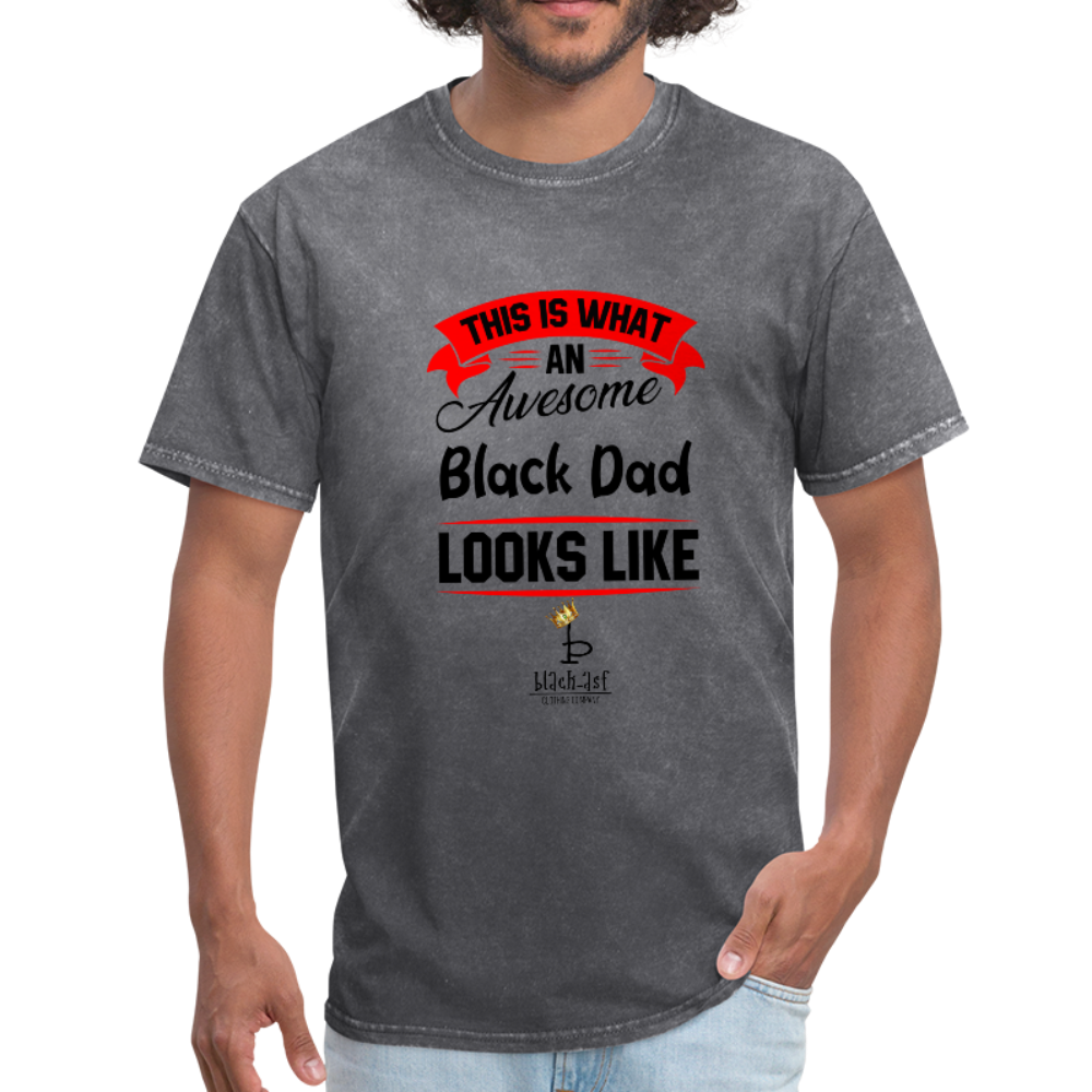Awesome Black Dad Tee - mineral charcoal gray
