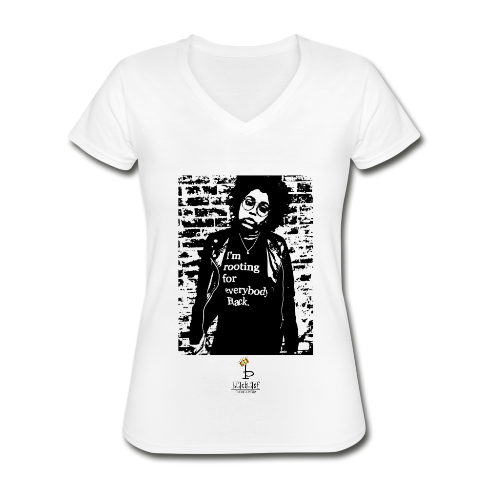 Im Rooting - Women's V-Neck T-Shirt - white