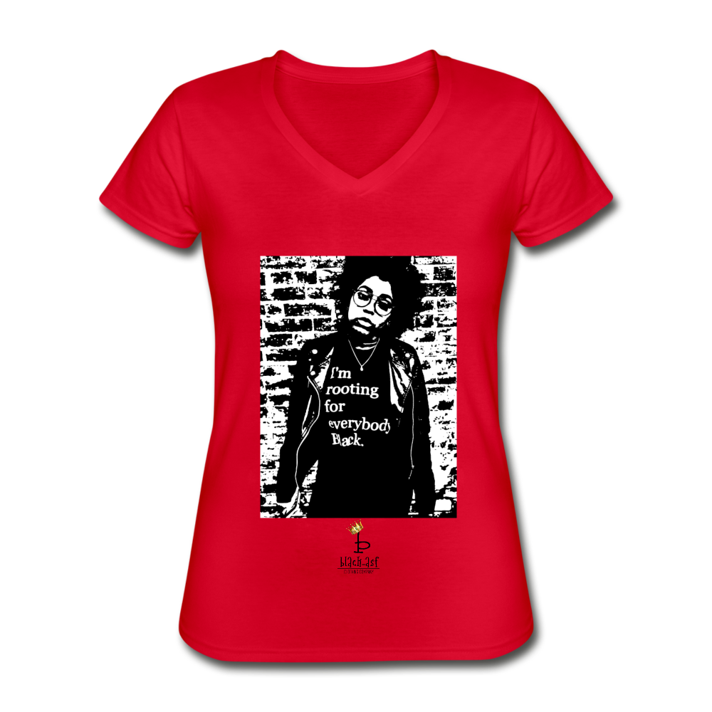 Im Rooting - Women's V-Neck T-Shirt - red