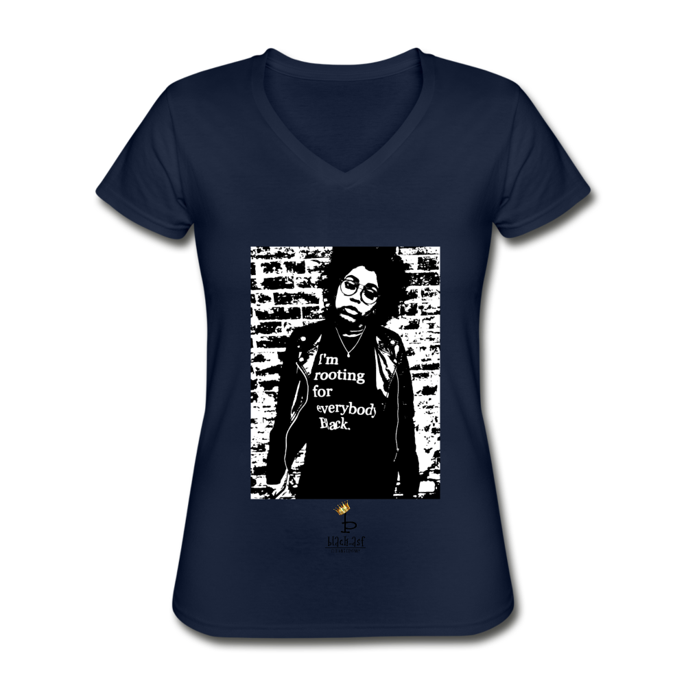 Im Rooting - Women's V-Neck T-Shirt - navy