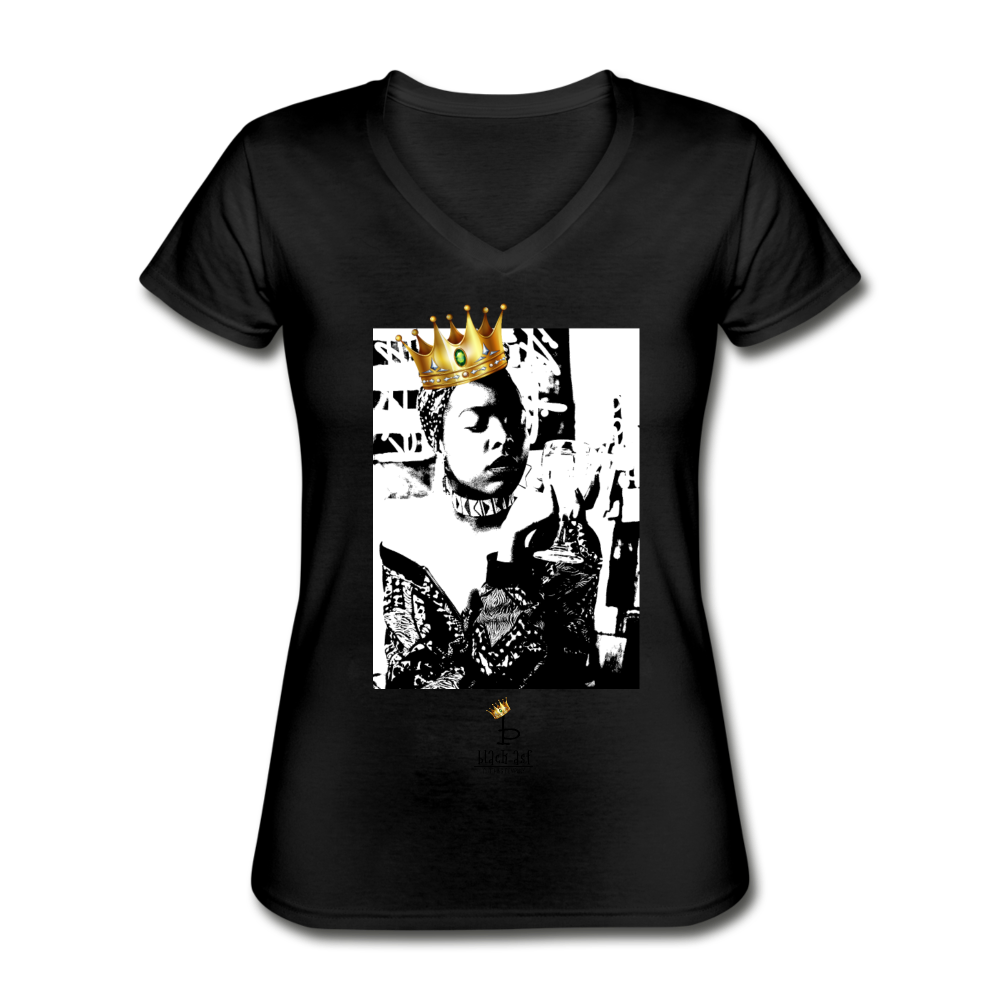 Black Queen - Women's V-Neck T-Shirt - black