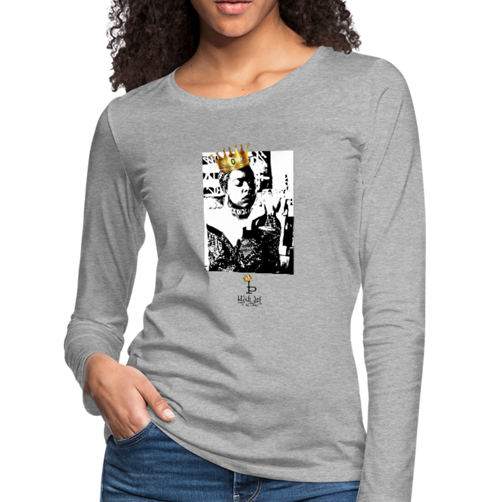 Black Queen - Women's Premium Slim Fit Long Sleeve T-Shirt - heather gray