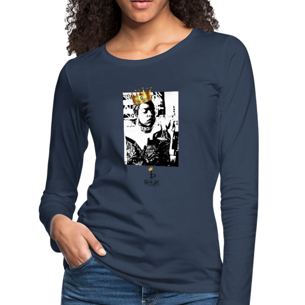 Black Queen - Women's Premium Slim Fit Long Sleeve T-Shirt - navy