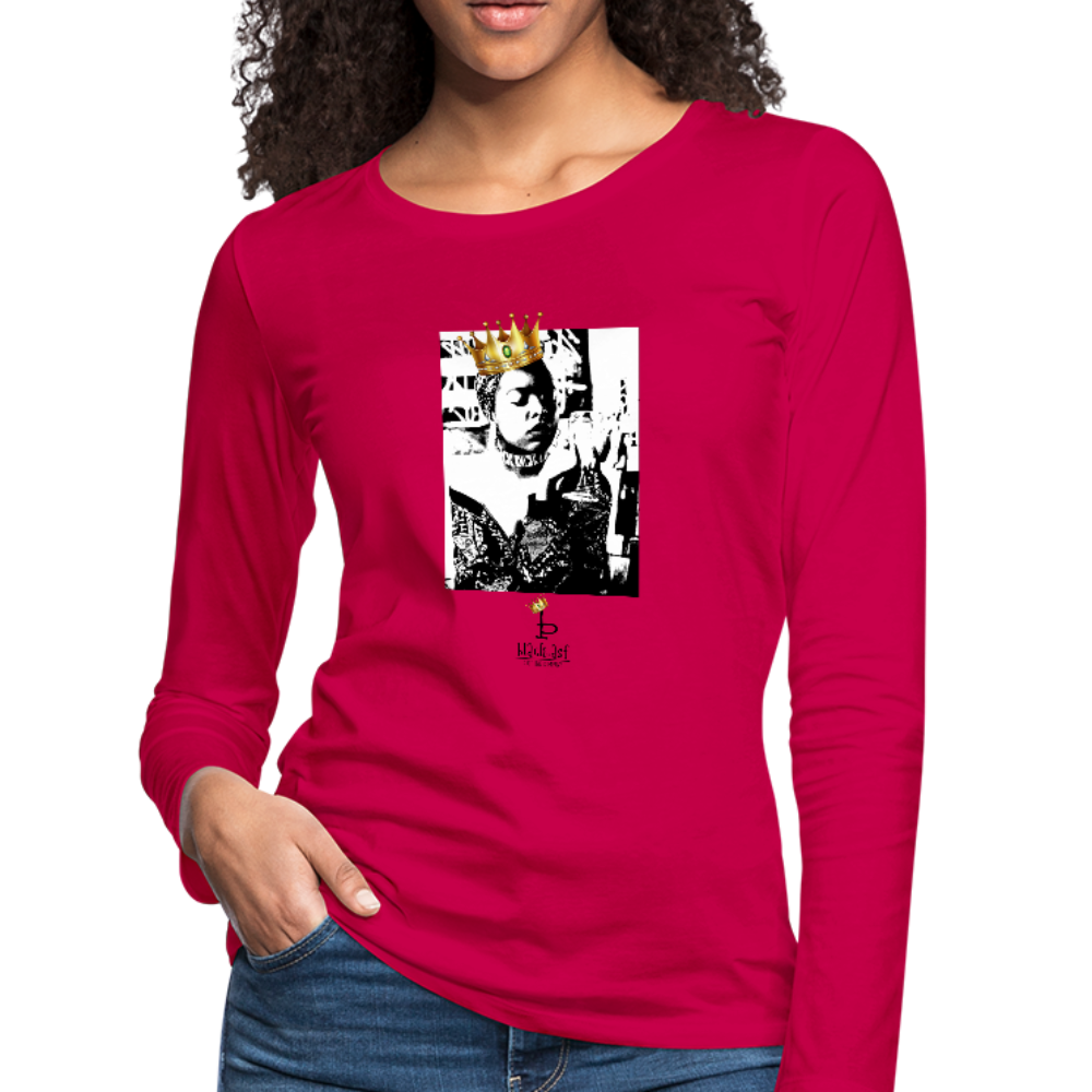 Black Queen - Women's Premium Slim Fit Long Sleeve T-Shirt - dark pink