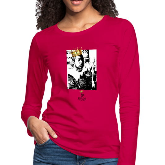 Black Queen - Women's Premium Slim Fit Long Sleeve T-Shirt - dark pink