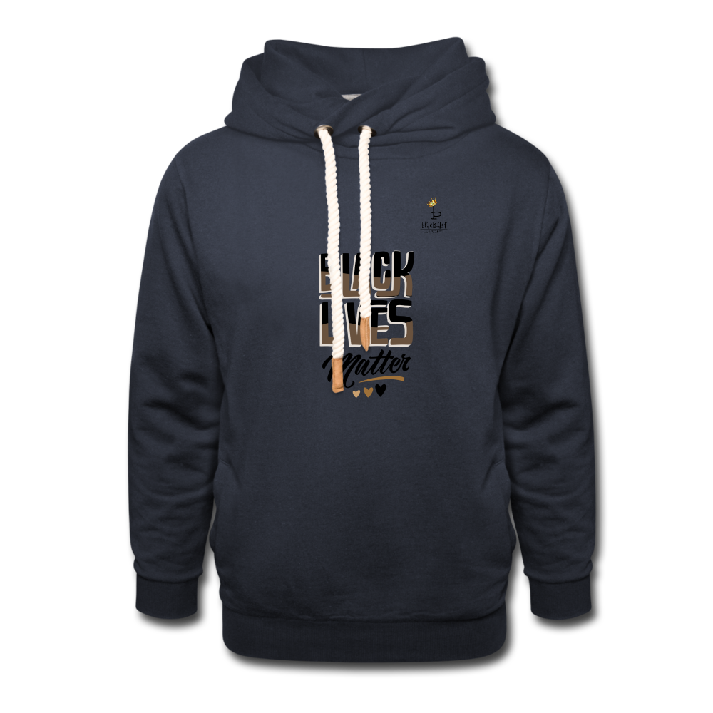 BLM -Unisex Shawl Collar Hoodie - navy