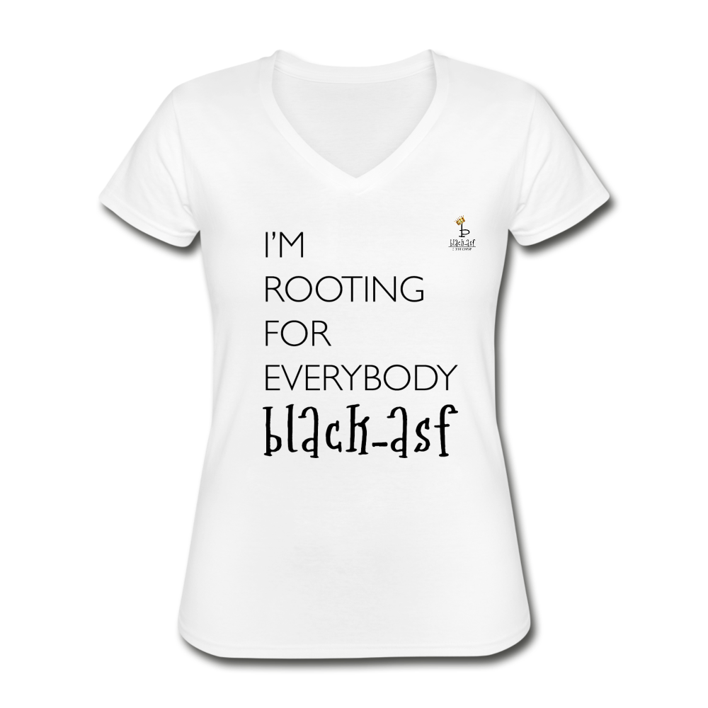 I'm Rooting - Women's V-Neck T-Shirt - white