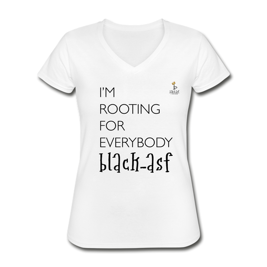 I'm Rooting - Women's V-Neck T-Shirt - white