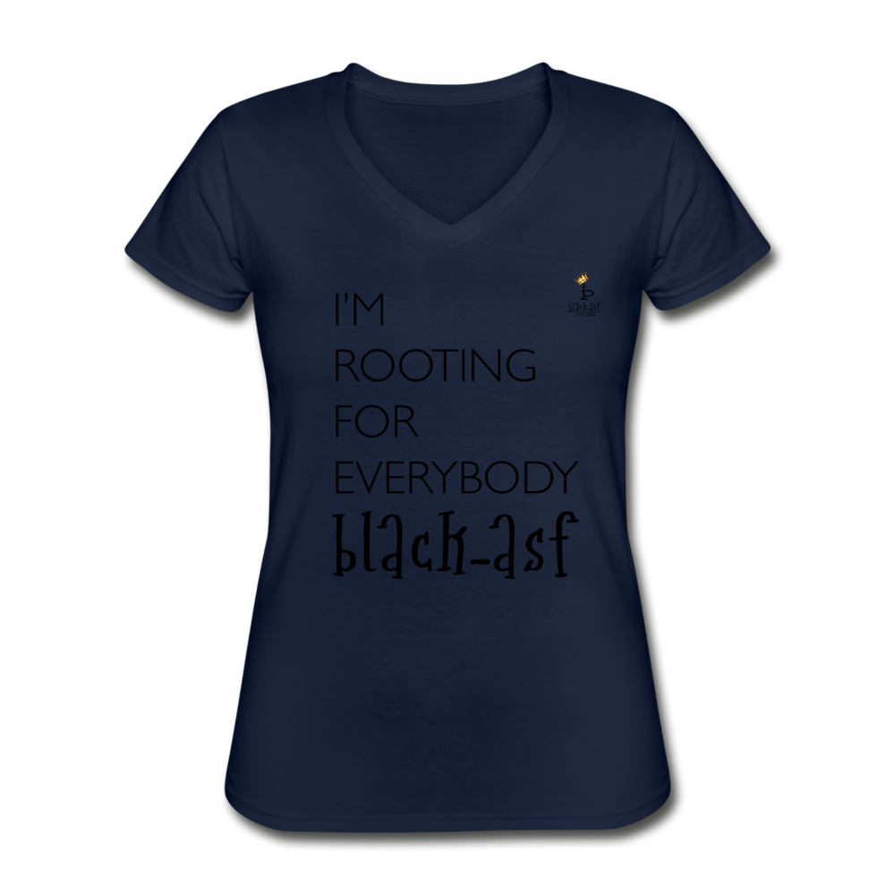 I'm Rooting - Women's V-Neck T-Shirt - navy