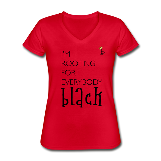 Everybody Black -Women's V-Neck T-Shirt - red