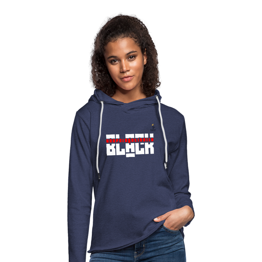 Unapologetically Black - Unisex Lightweight Terry Hoodie - heather navy