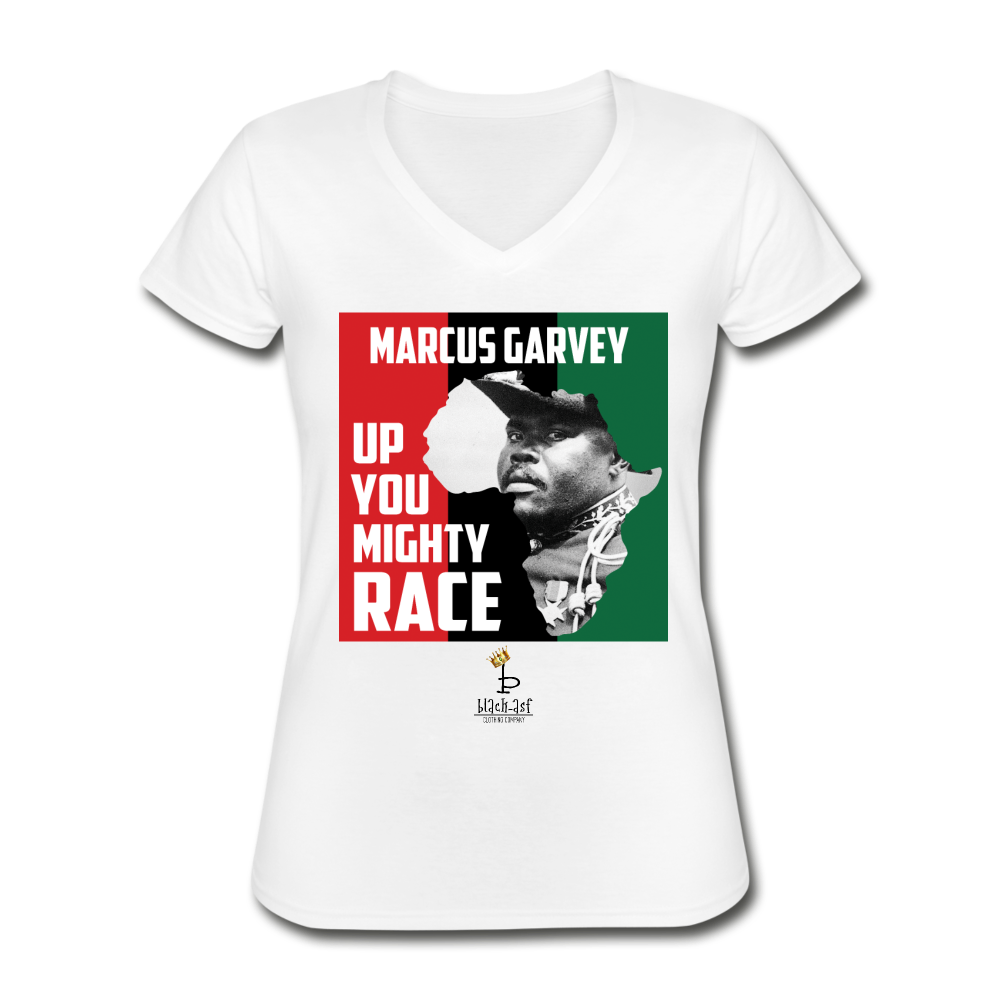 Up You Mighty Race - Women's V-Neck T-Shirt - white
