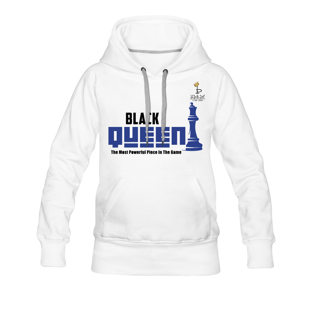 Black Queen Chess Piece - Women’s Premium Hoodie - white
