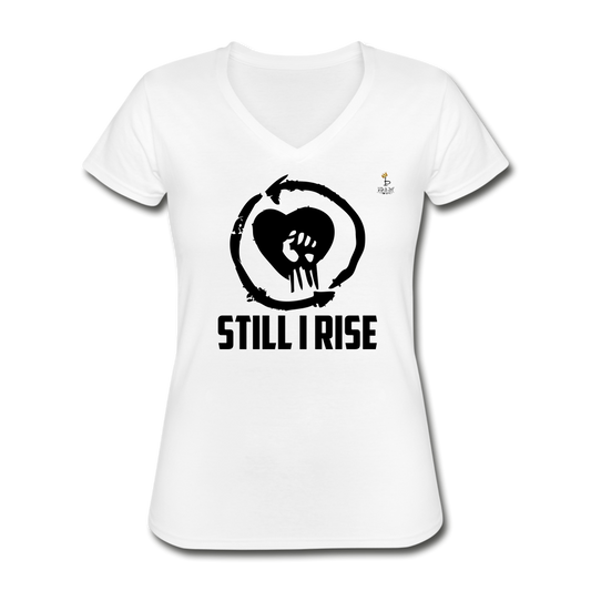 Still I Rise - VNeck T-Shirt - Black - white
