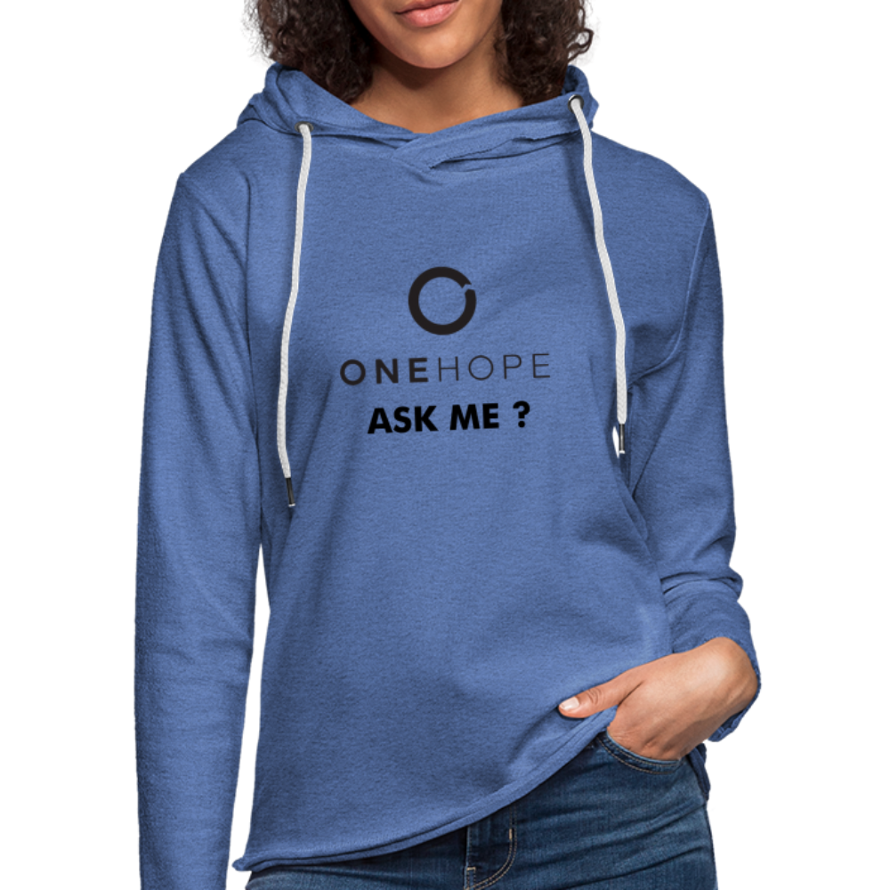 One Hope - Unisex Lightweight Terry Hoodie - heather Blue
