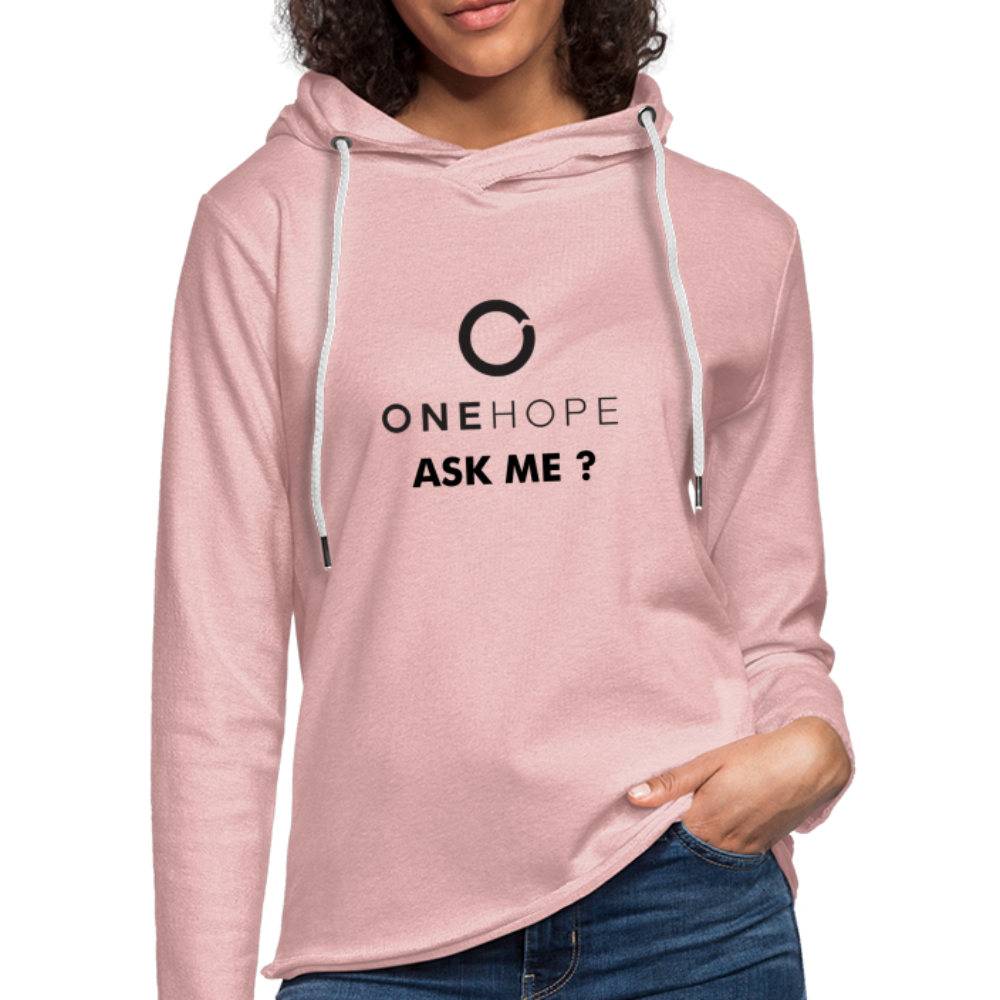 One Hope - Unisex Lightweight Terry Hoodie - cream heather pink