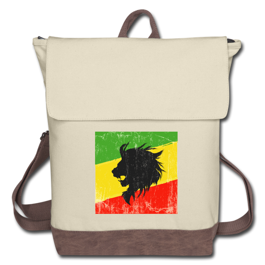 Lion of Judah - Canvas Backpack - ivory/brown