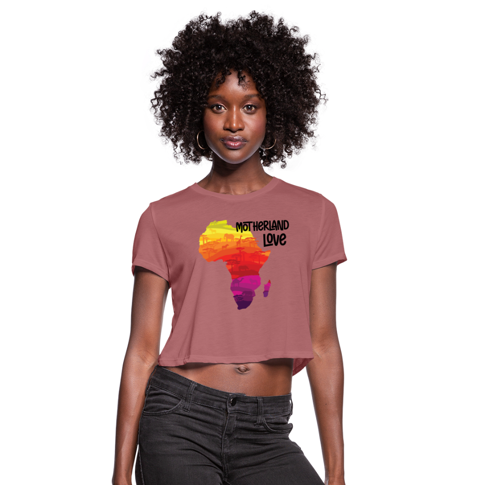 Motherland Love - Women's Cropped T-Shirt - mauve