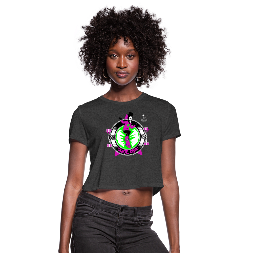 Skater Chic - Women's Cropped T-Shirt - deep heather