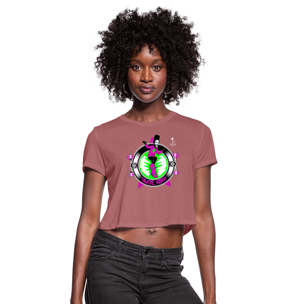 Skater Chic - Women's Cropped T-Shirt - mauve