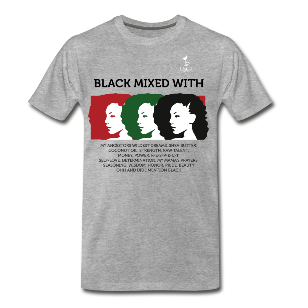 Black Mixed With - Premium T-Shirt - Light Background - heather gray